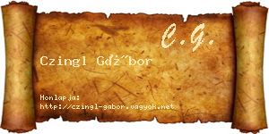 Czingl Gábor névjegykártya